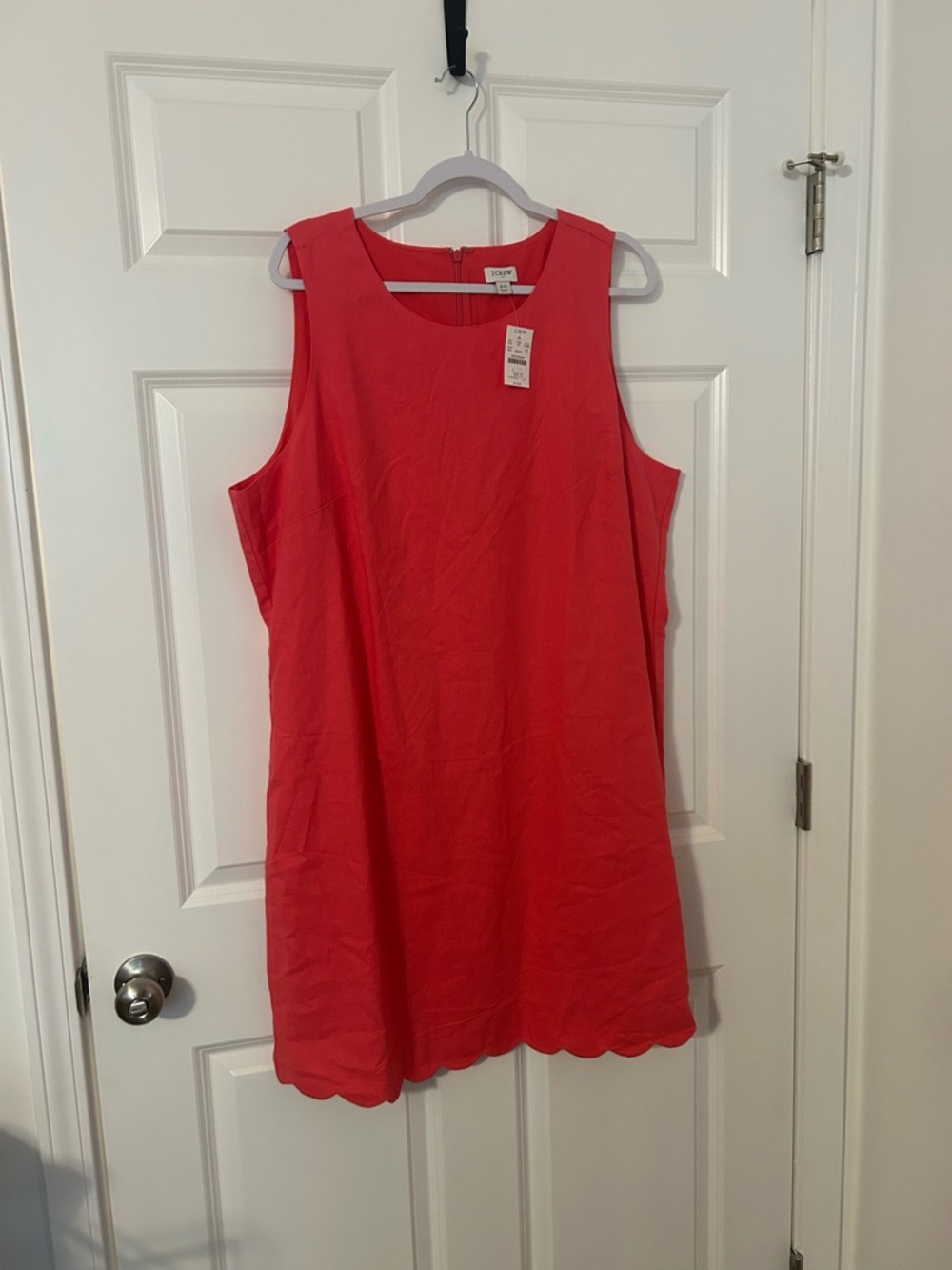 J. Crew Coral Sleeveless Scallop-Hem A-Line Tunic NWT